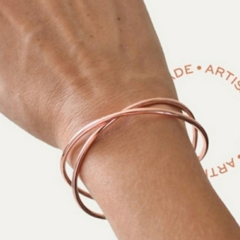 Tribe Alive Rose Gold Criss Cross Cuff